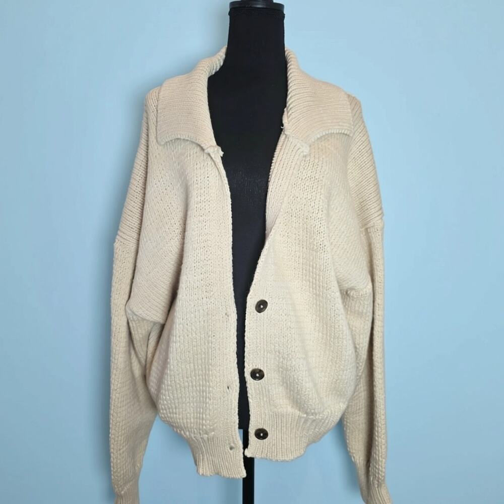 NWT Anthropologie Maeve Lighthouse Collared V-Neck Cardigan Sweater. Size XL. - Picture 4 of 10